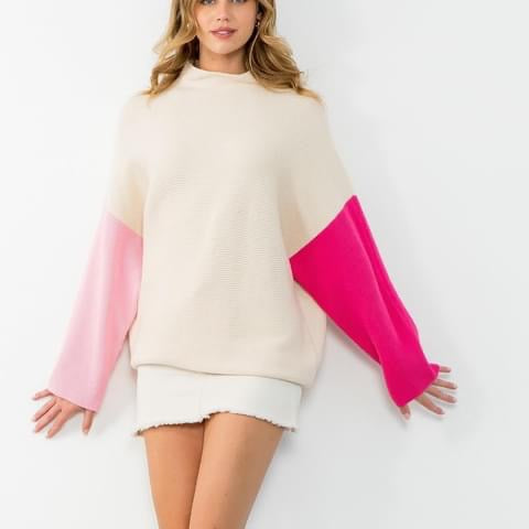 Colorblock Sleeve Sweater
