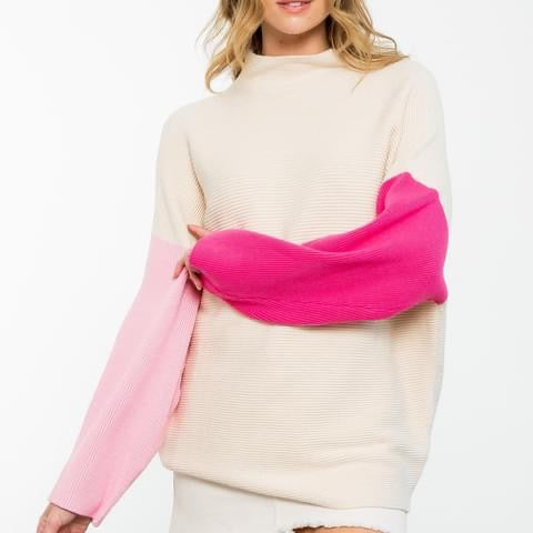 Colorblock Sleeve Sweater